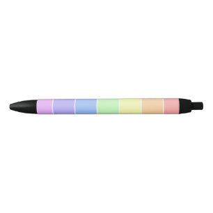 Pastel Rainbow Colorful Stripes Pattern Zwarte Inkt Pen