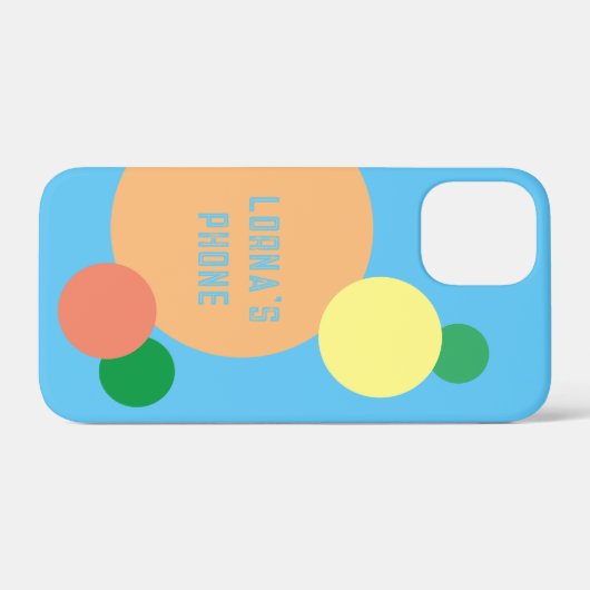 Pastel Rainbow Confetti Circles Aangepaste naam Case-Mate iPhone Case (Achterkant (horizontaal))