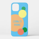 Pastel Rainbow Confetti Circles Aangepaste naam Case-Mate iPhone Case (Achterkant)