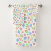 Pastel Rainbow Crystals Patroon Bad Handdoek (Insitu)