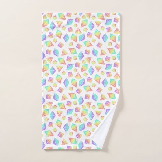 Pastel Rainbow Crystals Patroon Bad Handdoek (Handdoek)
