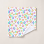 Pastel Rainbow Crystals Patroon Bad Handdoek (Wasdoekje)