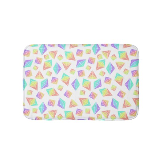 Pastel Rainbow Crystals Patroon Badmat (Voorkant)