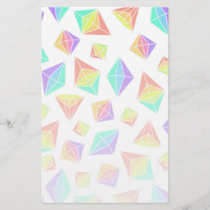 Pastel Rainbow Crystals Patroon Briefpapier