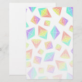 Pastel Rainbow Crystals Patroon Briefpapier (Voorkant / Achterkant)