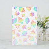 Pastel Rainbow Crystals Patroon Briefpapier (Staand voorkant)