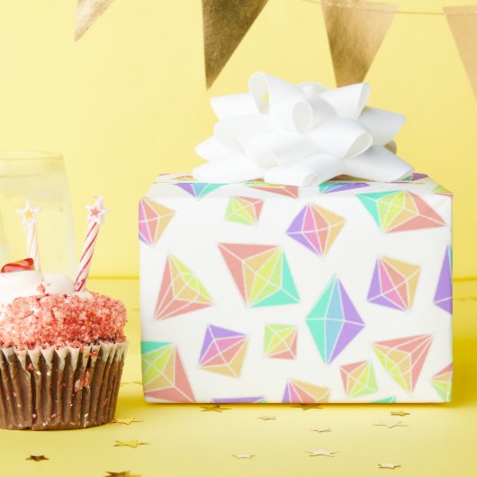 Pastel Rainbow Crystals Patroon Cadeaupapier (Verjaardagsfeest)