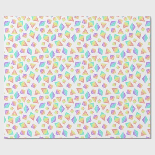 Pastel Rainbow Crystals Patroon Cadeaupapier (Vlak)