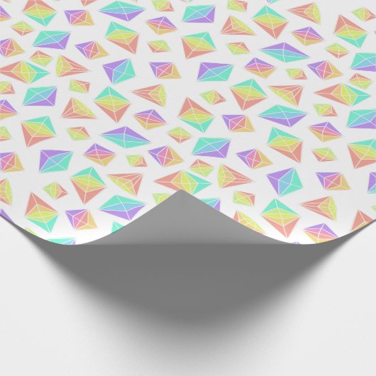 Pastel Rainbow Crystals Patroon Cadeaupapier (Hoek)