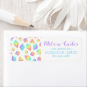 Pastel Rainbow Crystals Patroon Etiket (Insitu)