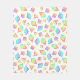 Pastel Rainbow Crystals Patroon Fleece Deken