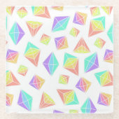 Pastel Rainbow Crystals Patroon Glazen Onderzetter (Voorkant)