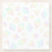 Pastel Rainbow Crystals Patroon Glazen Onderzetter (Achterkant)