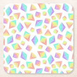 Pastel Rainbow Crystals Patroon Kartonnen Onderzetters