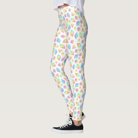 Pastel Rainbow Crystals Patroon Leggings (Links)