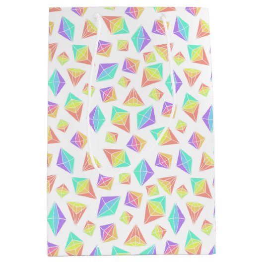 Pastel Rainbow Crystals Patroon Medium Cadeauzakje (Voorkant)