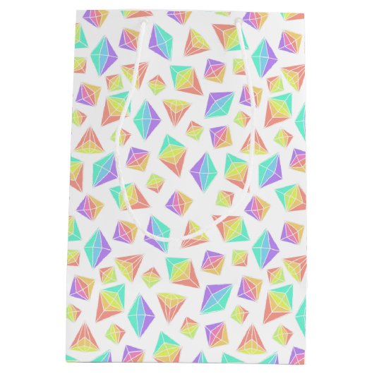 Pastel Rainbow Crystals Patroon Medium Cadeauzakje (Achterkant)
