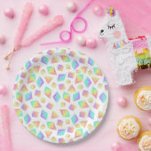 Pastel Rainbow Crystals Patroon Papieren Bordje (Feest)