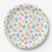 Pastel Rainbow Crystals Patroon Papieren Bordje (Voorkant)