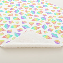 Pastel Rainbow Crystals Patroon Sherpa Deken