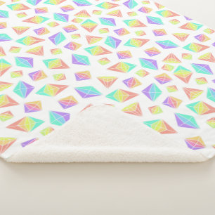 Pastel Rainbow Crystals Patroon Sherpa Deken
