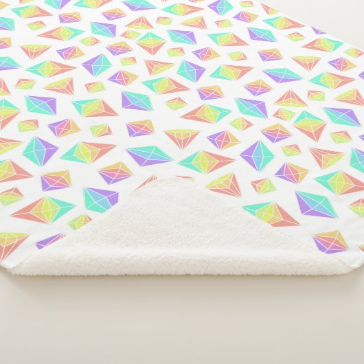 Pastel Rainbow Crystals Patroon Sherpa Deken (3/4)