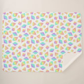 Pastel Rainbow Crystals Patroon Sherpa Deken (Voorkant (horizontaal))