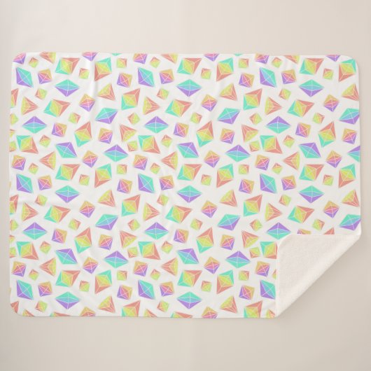 Pastel Rainbow Crystals Patroon Sherpa Deken (Voorkant (horizontaal))