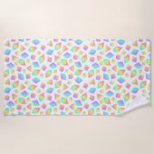 Pastel Rainbow Crystals Patroon Strandlaken (Voorkant)