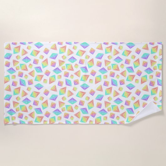 Pastel Rainbow Crystals Patroon Strandlaken (Voorkant)