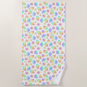 Pastel Rainbow Crystals Patroon Strandlaken (Voorkant)