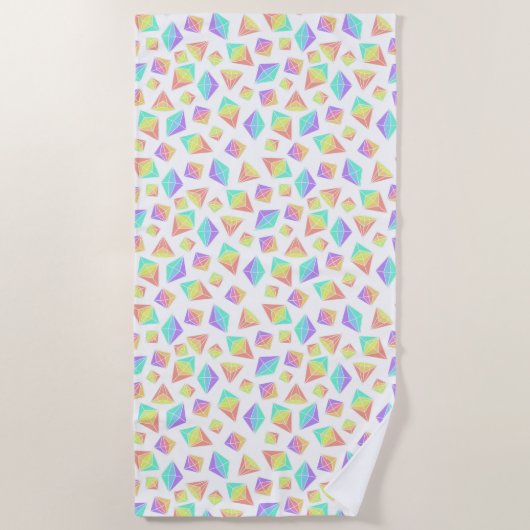 Pastel Rainbow Crystals Patroon Strandlaken (Voorkant)