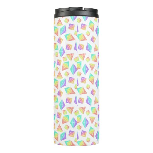 Pastel Rainbow Crystals Patroon Thermosbeker (Achterkant)