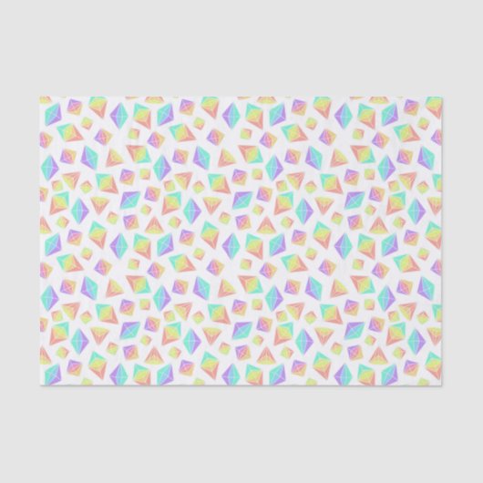 Pastel Rainbow Crystals Patroon Tissuepapier (Voorkant)