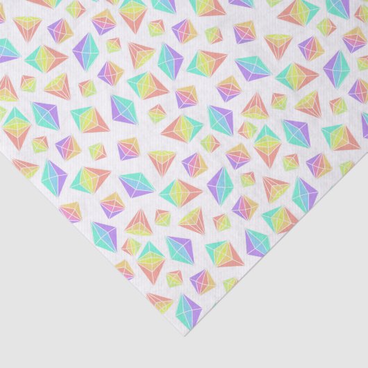 Pastel Rainbow Crystals Patroon Tissuepapier (Detail)