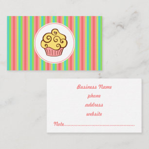 Pastel Rainbow Cupcake Visitekaartje
