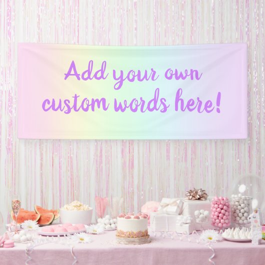 Pastel Rainbow Custom Banner (Feest)