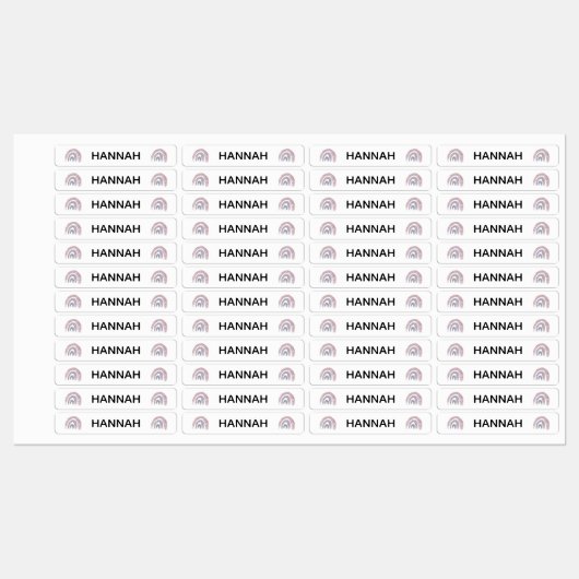 Pastel Rainbow Custom Name School Kinder Kleding Labels (Vel)