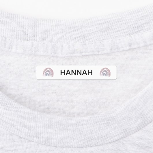 Pastel Rainbow Custom Name School Kinder Kleding Labels (Aangebracht)