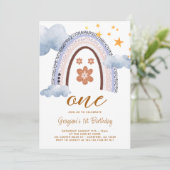 Pastel Rainbow Daisy 1e verjaardag Kaart (Staand voorkant)