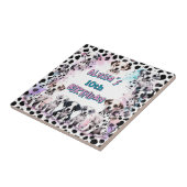 Pastel Rainbow Dalmatische Puppy Verjaardag Tegel Tegeltje (Zijkant)