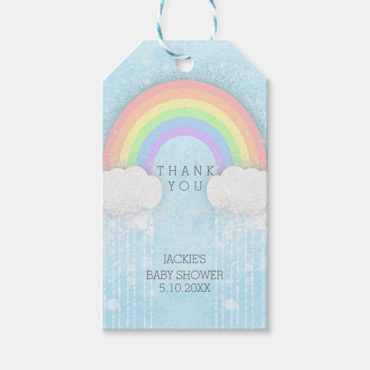 Pastel Rainbow Dank u Cadeaulabel (Voorkant)