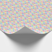 Pastel Rainbow Diamond Harlequin Gift Wrap Cadeaupapier (Hoek)