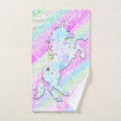 Pastel Rainbow Diamonds & Stars Magical Unicorn Bad Handdoek (Handdoek)
