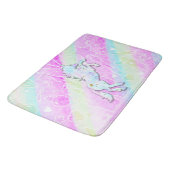 Pastel Rainbow Diamonds & Stars Magical Unicorn Badmat (Gekanteld)