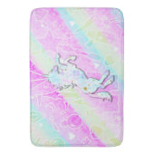 Pastel Rainbow Diamonds & Stars Magical Unicorn Badmat (Voorkant Verticaal)