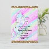 Pastel Rainbow Diamonds & Stars Magical Unicorn Kaart (Staand voorkant)