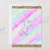 Pastel Rainbow Diamonds & Stars Magical Unicorn Kaart (Achterkant)