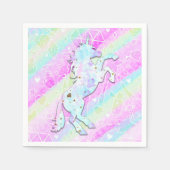 Pastel Rainbow Diamonds & Stars Magical Unicorn Servet (Voorkant)