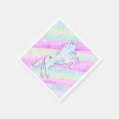 Pastel Rainbow Diamonds & Stars Magical Unicorn Servet (Hoek)